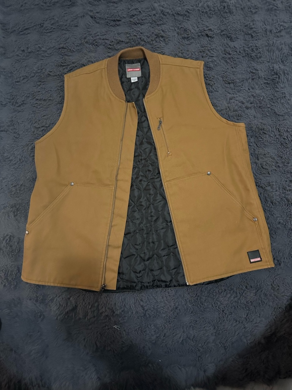 Craftsman Brown Quilted-Lined Work Vest